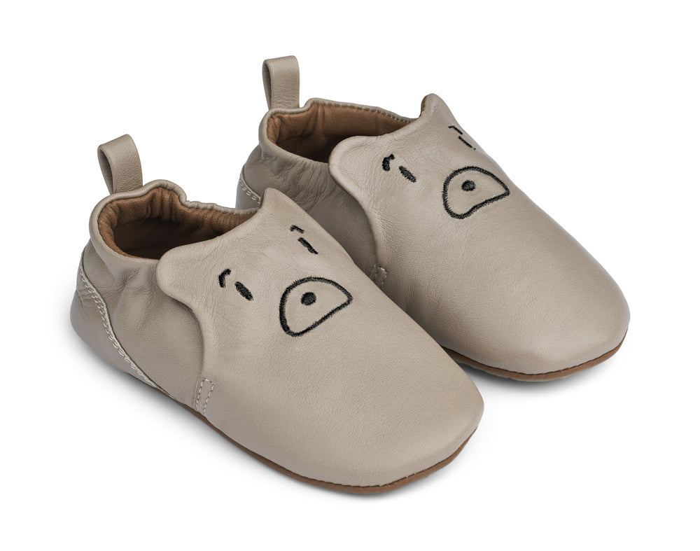 Eliot Bear Leather Slippers