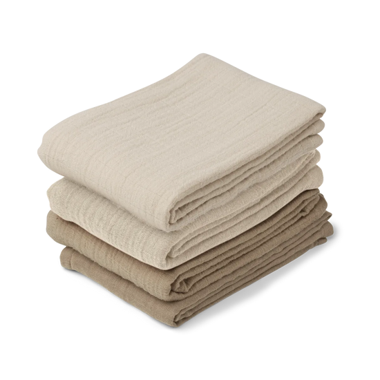 Load image into Gallery viewer, Leon Muslin Cloth 4pack Natural
